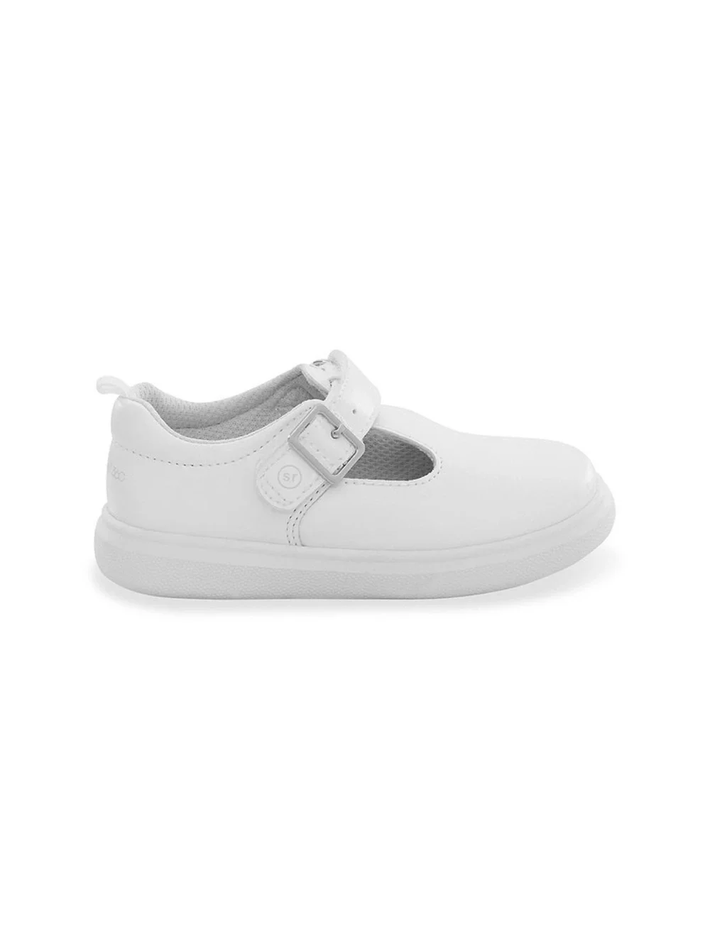 Stride Rite White Mary Jane School Shoe with Buckle Strap